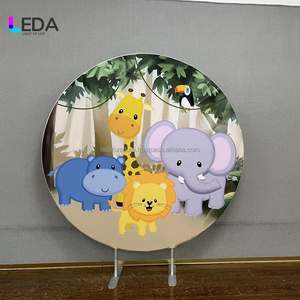 Leda ฉากหลังวงกลมอลูมิเนียมขายดีตกแต่งวันเกิดลวดลายที่กำหนดเองสำหรับงานแต่งงาน - Product Image 1