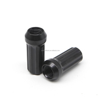 Tuerca de rueda de acero negro M14x1.5 de 2 pulgadas de altura, 7 estrías, Grado 6.8, ajuste universal, 51 mm, prueba de pulverización salina de 72 horas