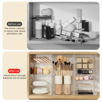 Organisateur de maquillage personnalisé avec logo/couleur, organisateur de coiffeuse empilable transparent, présentoir de cosmétiques pour soins de la peau, boîte de rangement pour bijoux