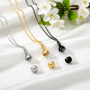 Collar con Colgante <span class=keywords><strong>de</strong></span> Urna Funeraria Personalizada y Moderna, Tipo Botella <span class=keywords><strong>de</strong></span> Perfume, Abrible, <span class=keywords><strong>de</strong></span> Acero Inoxidable Chapado en <span class=keywords><strong>Oro</strong></span>, Recuerdo Conmemorativo - Product Image 1