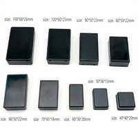 Petite boîte de jonction en plastique ABS noir, boîte de projet électronique, trou personnalisé pour l'installation de circuits imprimés, indice de protection IP54, utilisation en extérieur