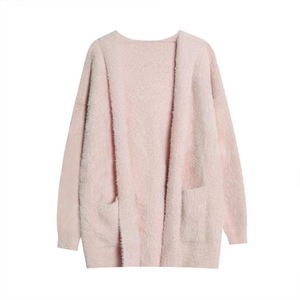 Latest Blank Fuzzy <strong>Hooded</strong> <strong>Cardigan</strong> Coat Knitwear Loose Crochet Knitted Outfit Plain Sweaters Loose Fluffy <strong>Cardigans</strong> <strong>Women</strong> - Product Image 3