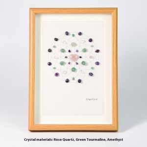 Nouveau bois cadre Photo présentoir naturel améthyste peinture Feng Shui Style maison ornement de fête pour photo et cadeau - Product Image 6
