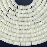 Vente en gros perles de coquillage plates blanches naturelles perles nacre coquillage perles entretoises perles d'os et de corail