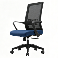 Chaise de bureau ergonomique moderne en maille, pivotante et réglable avec protection lombaire pour le travail sur ordinateur et les conférences