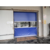 Porte roulante haute vitesse en PVC à installation rapide, plusieurs options de couleurs, fenêtre transparente en option, pour usine et entrepôt