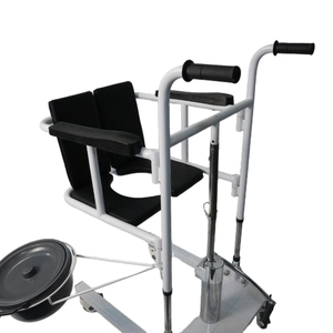 WCHT WCHT0122 <span class=keywords><strong>Fauteuil</strong></span> <span class=keywords><strong>roulant</strong></span> manuel hydraulique robuste en acier au carbone pour transfert de patient, toilettes/portable WC, rééducation - Product Image 4