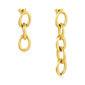 Pendientes de Cadena Larga con Baño de Oro de 18k, Joyería de Acero Inoxidable Resistente al Agua, Pendientes de Borla que No se Deslustran para Mujer - Product Image 6