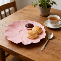 Assiettes en papier jetables en forme de fleur de 8 pouces, saines, respectueuses de l'environnement et de qualité alimentaire