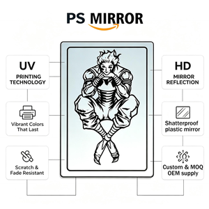 Custom UV Printed Rectangular PS <b>Mirror</b> <b>Sheet</b> <b>Plastic</b> <b>Mirror</b> Panel for Wall Decor Photo Booth Backdrop - Product Image 2