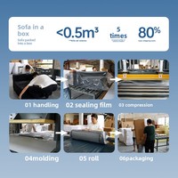 Moderner cremefarbener Cord-Sessel, platzsparend, rollverpackt, keine Montage erforderlich, Einzelsofa für Apartment und Schlafzimmer
