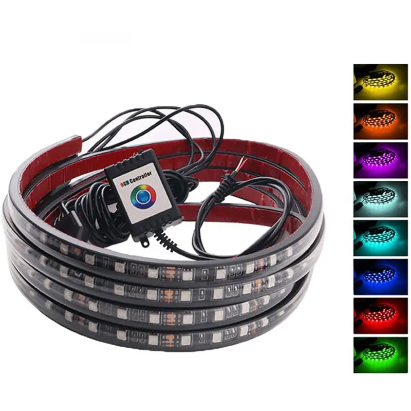 Qidewin Underbody System Led Strip 60Cm 90Cm 120Cm <span class=keywords><strong>Rgb</strong></span> Met App Controle Underglow Led 12V Voor universele Auto