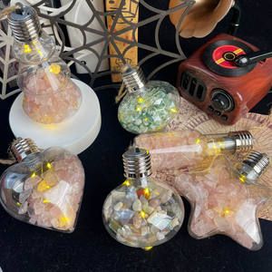 Lampe de nuit ornée de gravier de Noël <span class=keywords><strong>suspendu</strong></span> pour cadeau de vacances en cristal de quartz naturel en gros - Product Image 1