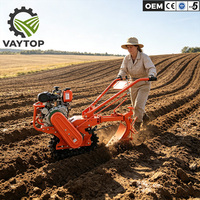 Motoculteur agricole à chenilles à moteur essence de haute qualité, facile à utiliser, pour petites exploitations et jardins