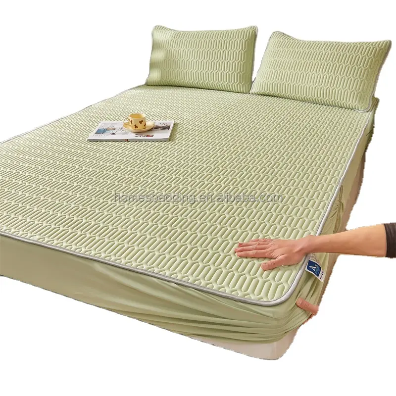 Yaz lateks soğutma yatak topper için yüksek kalite soğutma yatak koruyucu monte levha