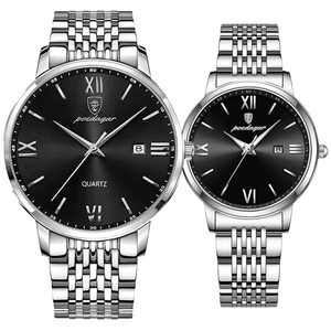 POEDAGAR 826/716 <span class=keywords><strong>Montre</strong></span> couple à quartz avec grand cadran <span class=keywords><strong>or</strong></span> rose, aiguilles lumineuses, affichage de la date, Reloj <span class=keywords><strong>Montre</strong></span>, montres pour femmes <span class=keywords><strong>et</strong></span> hommes - Product Image 4