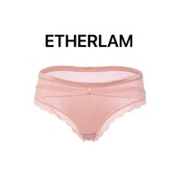Tanga de satén de lujo con lazo y estampado para mujer, talla XL, de cintura baja, con encaje, serie Abstinence, para verano