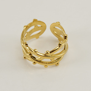 Zogxin Geometric Opening <b>Adjustable</b> <b>Ring</b> Gold Steel Color Women's Fashion Jewelry - Product Image 3