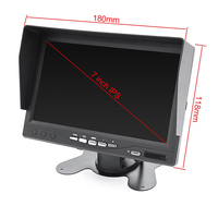 Monitor Mobil HD 7 " TFT LCD Layar Anti Silau, Layar Pandangan Belakang 12V/24V untuk Kamera Mundur Kendaraan, CCTV, Keamanan Rumah, Pengawasan