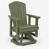 Chaise Adirondack en HDPE, pivotante et inclinable, résistante aux intempéries, avec larges accoudoirs, pour patio et jardin