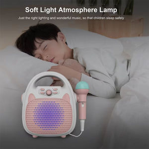 Machine de karaoké pour enfants avec 2 microphones, éclairage LED RGB et prise en charge USB - Lecteur de musique et assistant de chant pour tout-petits, enregistrement et lecture - Product Image 2