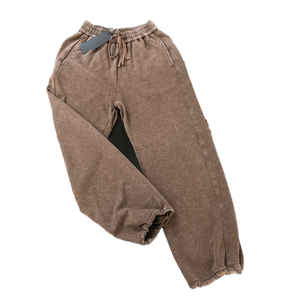 Oem <b>Wholesale</b> Custom Washable Cotton Skinny <b>Sweatpants</b> Logo <b>Sweatpants</b> Sun Faded Vintage Stacked Acid Wash <b>Flare</b> <b>Sweatpants</b> - Product Image 2