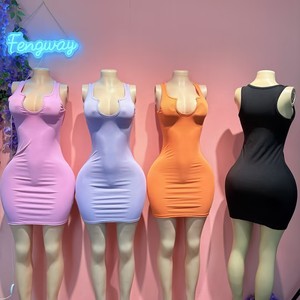 Nuovo Abito <span class=keywords><strong>Corto</strong></span> <span class=keywords><strong>Elegante</strong></span> da Donna Primavera 2026, Senza Maniche, Aderente, Sexy ed Elasticizzato - Product Image 4