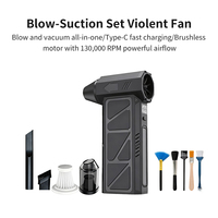 Souffleur d'air comprimé portatif sans fil 130000 tr/min, ventilateur turbo puissant, souffleur de neige, équipement de refroidissement nettoyable