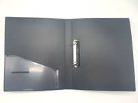 Carpeta de archivos de PP, suministros de oficina personalizados, negro rígido, tamaño A4, 2 anillos