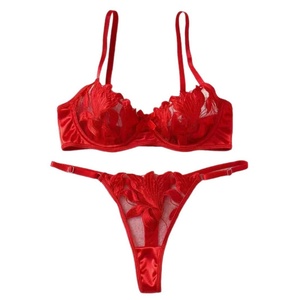 Conjunto de Lencería Sexy con Bordado Floral y Logotipo Personalizado 2026, Pijama de Dos Piezas con Tanga para Mujer, Conjunto de Lencería Sensual - Product Image 4