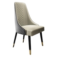 Table et chaises de salle à manger en cuir PU de luxe, vente en gros, dossier haut, pour restaurant, hôtel, maison