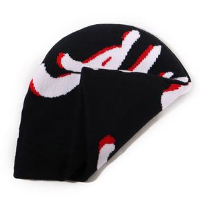 Bonnet en tricot jacquard unisexe personnalisé sans revers en spandex pour l'hiver, motif tête de mort, vente en gros - Product Image 5