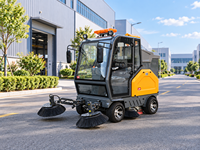 Nouvelle balayeuse autoportée électrique commerciale Saivo avec cabine fermée, haute efficacité, autopropulsée, capacité 300L/240L pour
