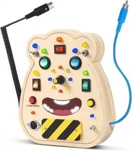 Montessori Busy Board brinquedos educativos para crianças Rosto Sorridente Estilo Power Busy Board Activity Board Com Switch Light Toys