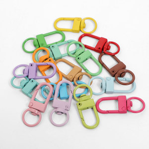 100 Pezzi/Sacchetto Moschettoni Girevoli Ovali in Lega di Alluminio Leggera, Oro/Argento/Nero/Grigio, per Gioielli Fai-da-Te e Portachiavi - Product Image 5