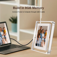 Bingkai Foto Digital Akrilik 5 7 10 Inci dengan Layar LCD, Pemutar Video, Jam MP3, dan Dukungan MP4