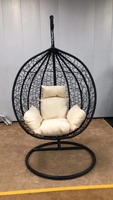 Fauteuil suspendu relaxant en rotin PE à assise profonde, panier suspendu nid d'oiseau pour la relaxation