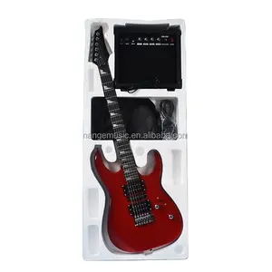 Zlg conjunto profissional de guitarra, fabricante de 6 cordas, unissex, cor vermelha, cheia, música