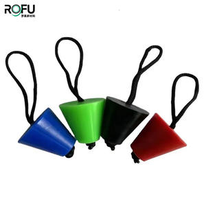 Tapón cónico de silicona Rofu para kayak, barco inflable, tapón de goma impermeable con asa de cuerda, color azul - Product Image 4