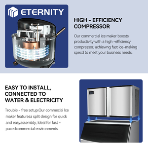 Máquina Comercial Automática para Hacer Hielo en Cubos de 60kg-1200kg, Fabricante de Hielo Cristalino - Product Image 4
