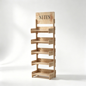 Étagères en contreplaqué pour gondoles, présentoirs modulaires sur pied pour produits pharmaceutiques et de santé en vente au détail - Product Image 1