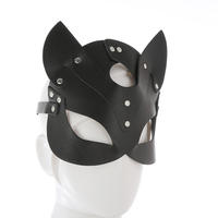 Vente en gros de masque facial SM Fox en cuir masque facial sexy PU de style bal de promo