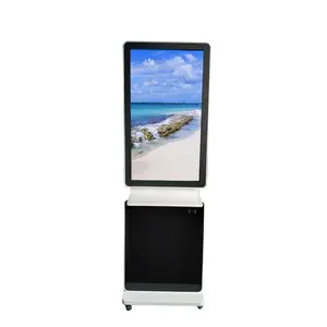 43 Inch 4K Vloerstaande Display Advertentie Interactieve Digitale Bewegwijzering Touchscreen Kiosk Display Roterende Reclame