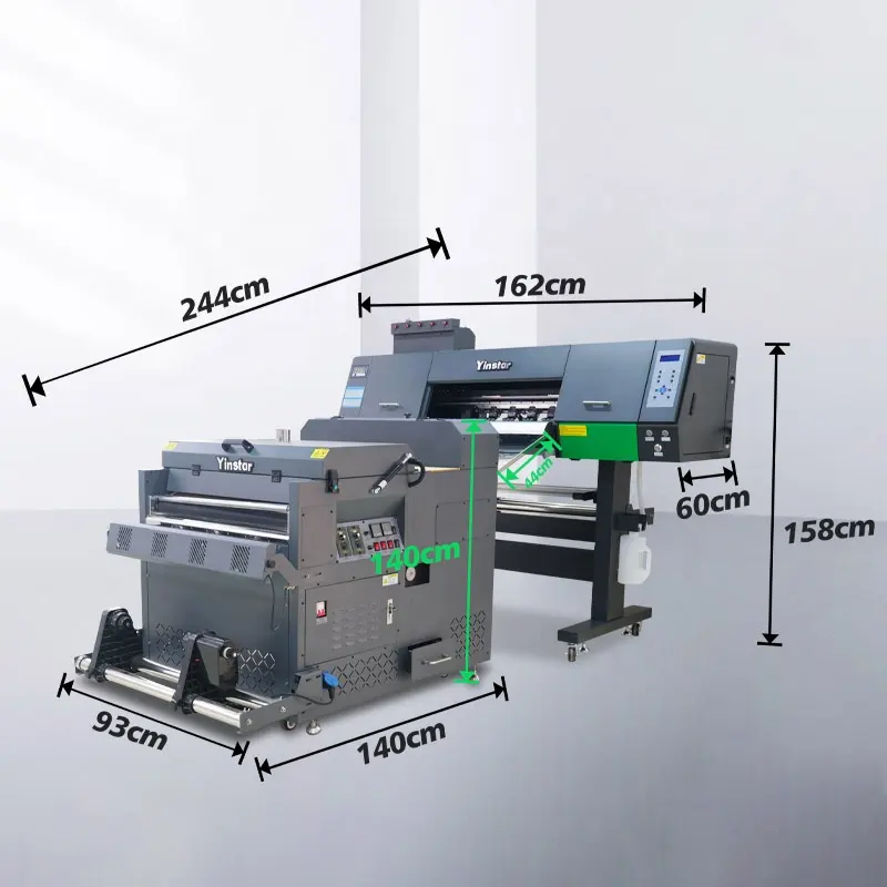 2024 untuk distributor 60 cm dual head i3200 dtf printer dtf impresora 60 cm a2 t-shirt mesin cetak 24 inci pet film printer