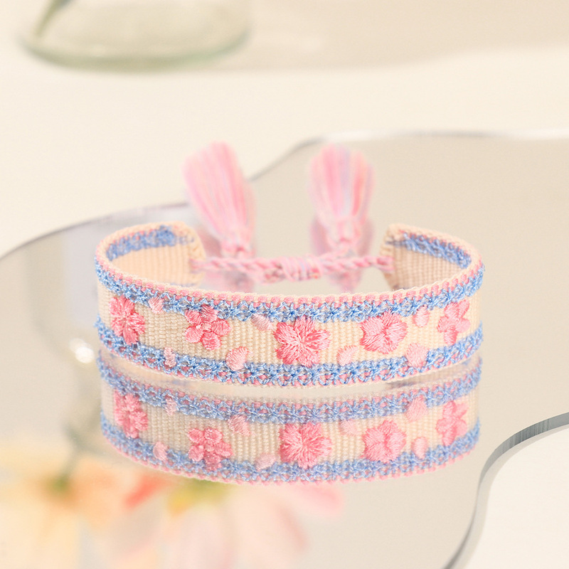 Fashion Flower Embroidery Woven Bracelet Creative