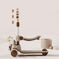 Trottinette Poussette Multifonction 6-en-1 Pliable à 3 Roues pour Enfants avec Siège et Barre de Protection pour Bébés et Enfants de 1 à 6 Ans