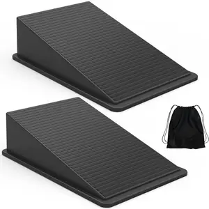 2 Pack wedge shaped pads worked as slant Board for Improved Squat Mobility, Balance and Strength Performance