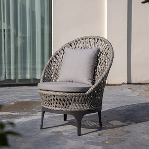 Ensemble de canapé de balcon OSMEN <span class=keywords><strong>Ostra</strong></span> en aluminium et rotin tressé, 2 chaises, table ronde en verre, résistant aux intempéries, meubles de jardin et de terrasse - Product Image 3