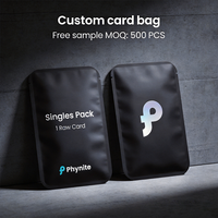 Sacs plats personnalisés en PET/VMPET/PE LDPE laminés, scellés sur 3 côtés, avec impression hélio et UV sélectif pour l'emballage de cartes à collectionner