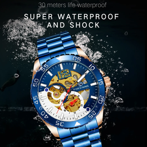 <span class=keywords><strong>Montre</strong></span>-bracelet de luxe FORSINING <span class=keywords><strong>pour</strong></span> <span class=keywords><strong>homme</strong></span> d'affaires, en acier inoxydable, mouvement automatique squelette, <span class=keywords><strong>montre</strong></span> mécanique étanche - Product Image 2